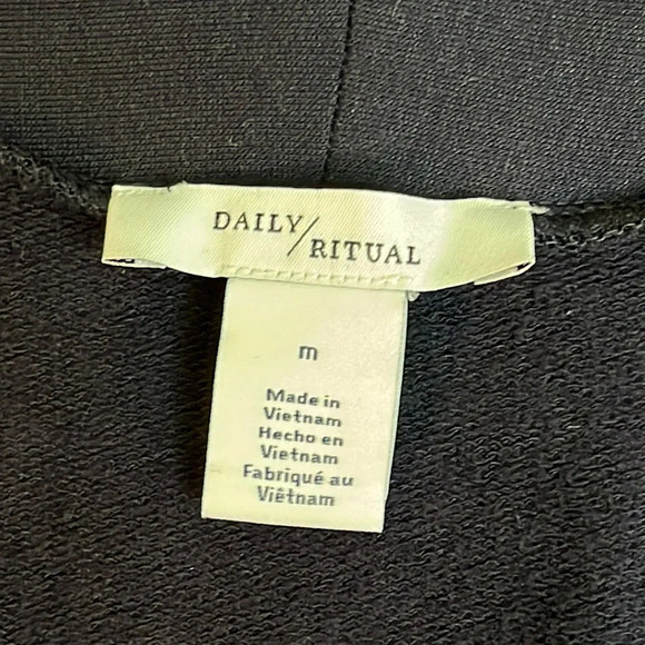 Daily/ Ritual open front navy blue side pockets longline cardigan - Picture 7 of 11